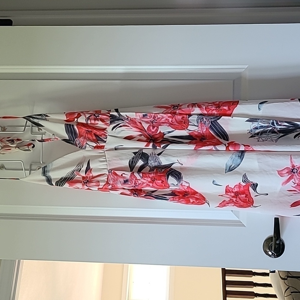 TRIBE Floral Print Open Back Wrap Maxi Dress Size Medium NWT